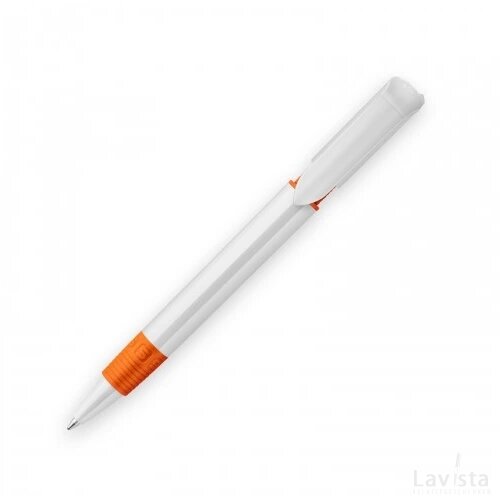 Balpen S40 Grip hardcolour wit / oranje