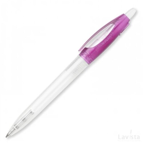 Balpen Bio-S! Clear transparant frosted roze