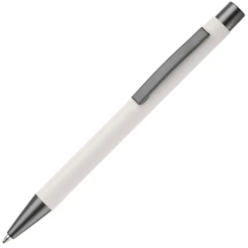 Balpen metaal New York rubberised wit