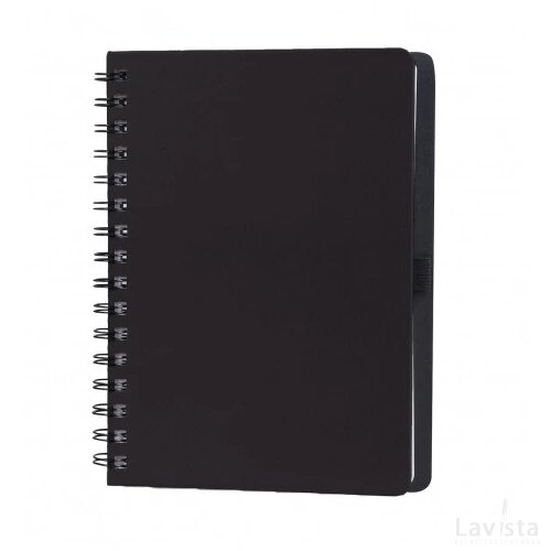 Spiraal notitieboek met gerecycled papier A5 zwart
