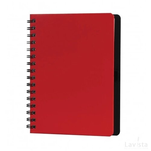 Spiraal notitieboek met gerecycled papier A5 rood