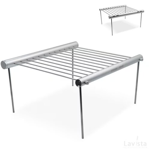 Draagbare barbecue in buis Zilver