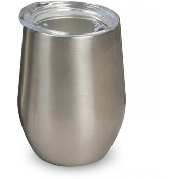Dubbelwandige mok met deksel 300ml zilver