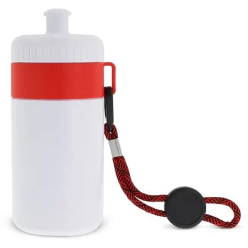 Bidon met rand 500ml wit / rood