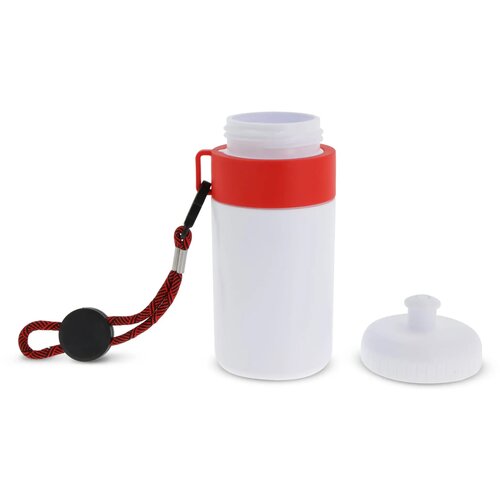 Bidon met rand 500ml wit / rood