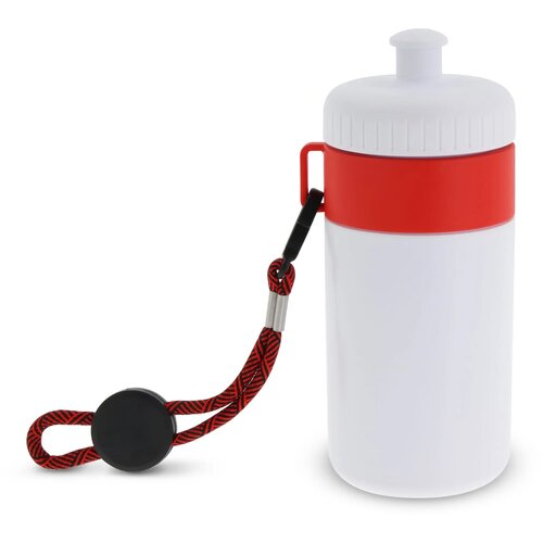 Bidon met rand 500ml wit / rood