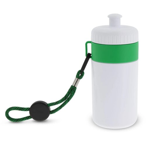 Bidon met rand 500ml wit / groen