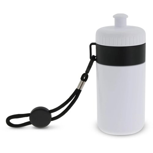Bidon met rand 500ml wit / zwart