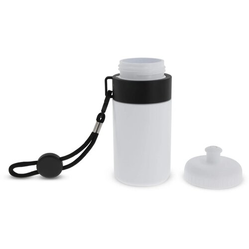 Bidon met rand 500ml wit / zwart