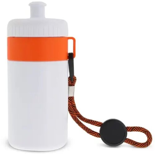 Bidon met rand 500ml wit / oranje