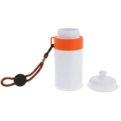 Bidon met rand 500ml wit / oranje