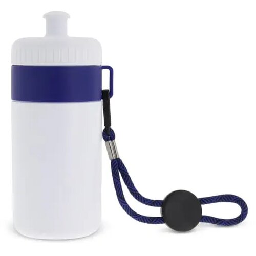 Bidon met rand 500ml wit / donker blauw