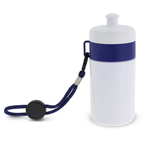 Bidon met rand 500ml wit / donker blauw