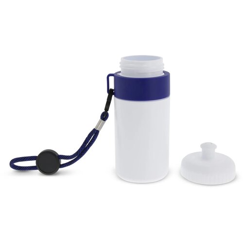 Bidon met rand 500ml wit / donker blauw