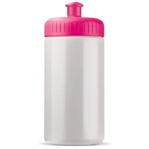 Sportbidon classic 500ml wit / roze