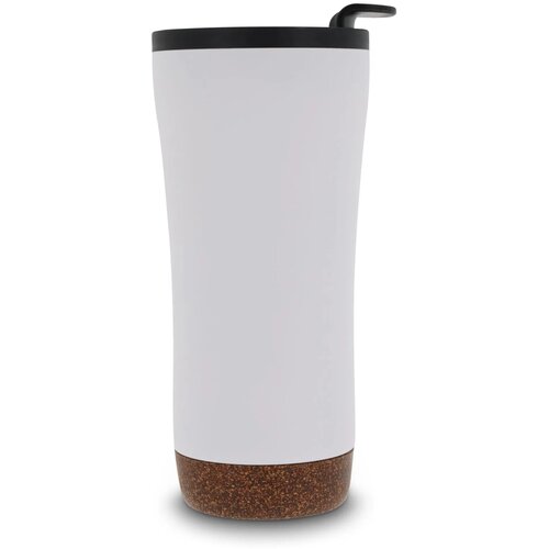 RVS thermosbeker met kurk detail Wit 480 ml