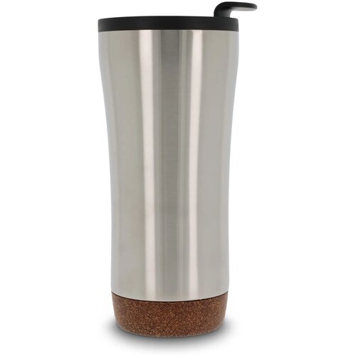 RVS thermosbeker met kurk detail Zilver 480 ml