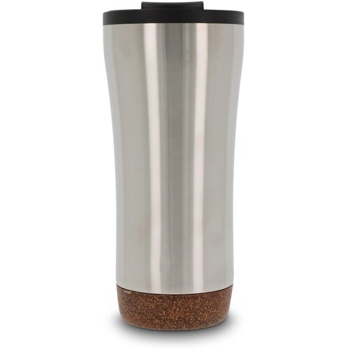 RVS thermosbeker met kurk detail Zilver 480 ml