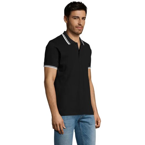 Pasadena heren polo 200g Pasadena men zwart/wit