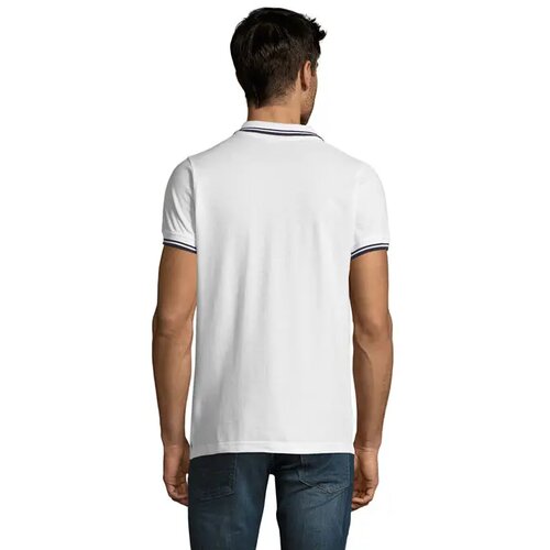 Pasadena heren polo 200g Pasadena men white / navy