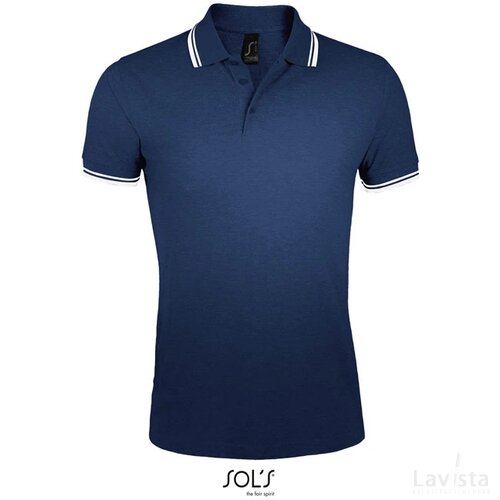 Pasadena heren polo 200g Pasadena men franse marine / wit
