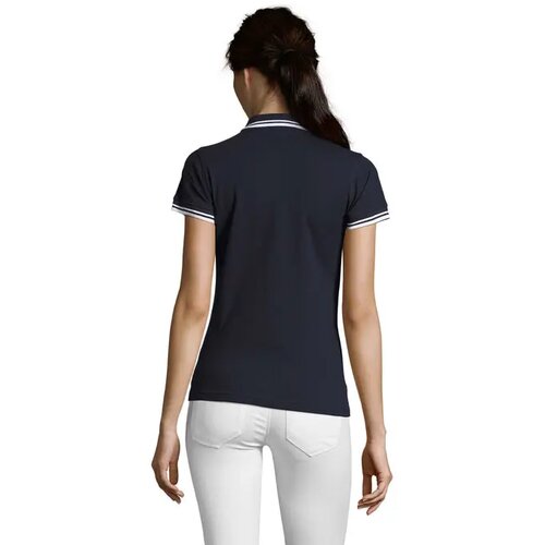 Pasadena dames polo 200g Pasadena women franse marine / wit