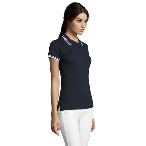 Pasadena dames polo 200g Pasadena women franse marine / wit
