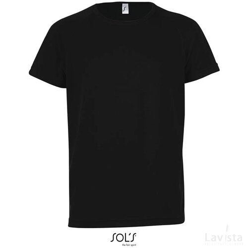 Sporty kinder t-shirt 140g Sporty kids zwart