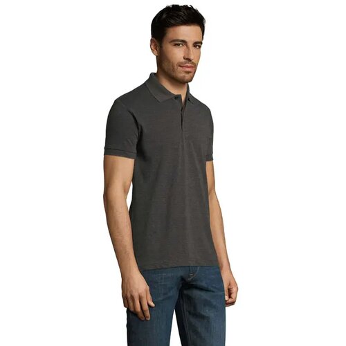 Perfect heren polo 180g Perfect men charcoal melange