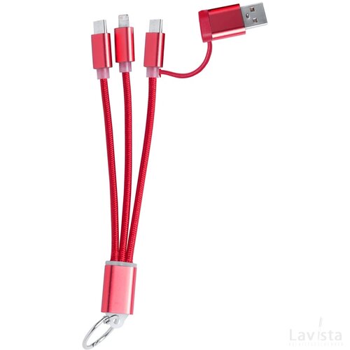 Frecles Sleutelhanger Usb-Oplaadkabel Rood