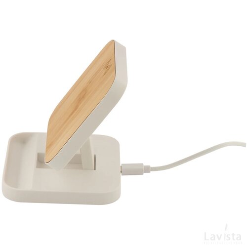 Rabso Draadloze Oplader Met Telefoon Houder Wit