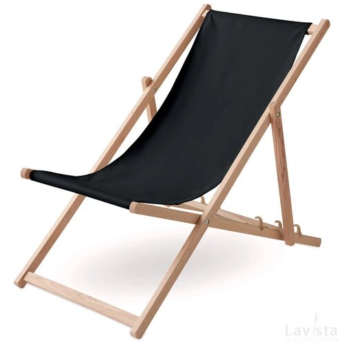 Houten strandstoel Honopu zwart