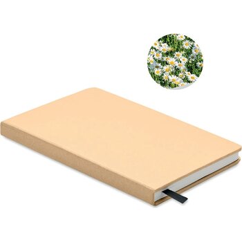 A5 gerecycled notitieboekje Grow beige
