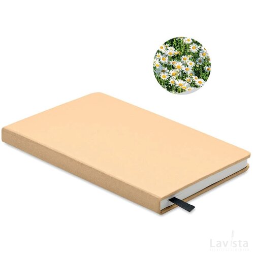 A5 gerecycled notitieboekje Grow beige