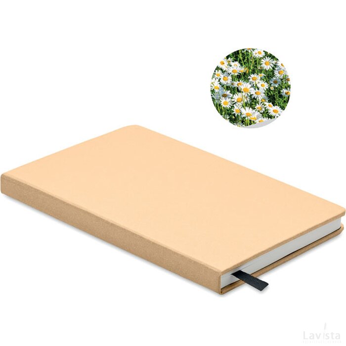 A5 gerecycled notitieboekje Grow beige
