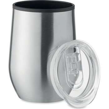 Dubbelwandige reisbeker 350 ml Chin chan mat zilver