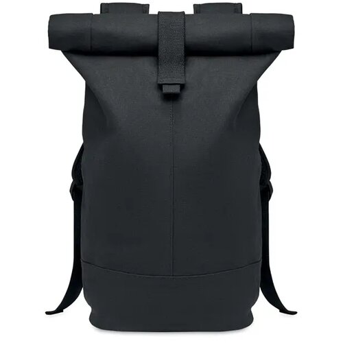 Rolltop gewassen canvas rugzak Zurich roll zwart