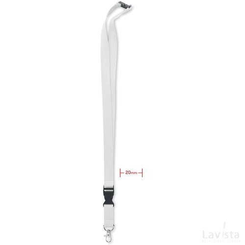 Lanyard met metalen haak 20mm Lannycot wit