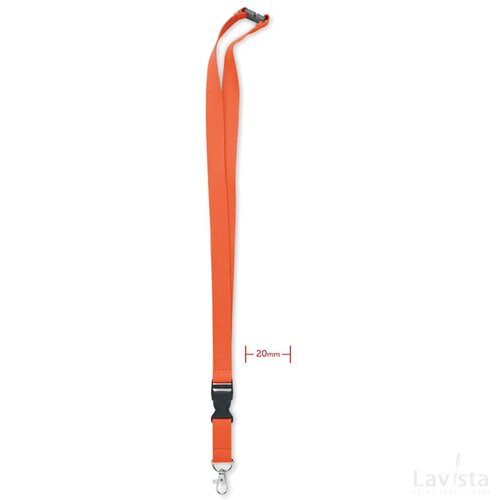 Lanyard met metalen haak 20mm Lannycot oranje