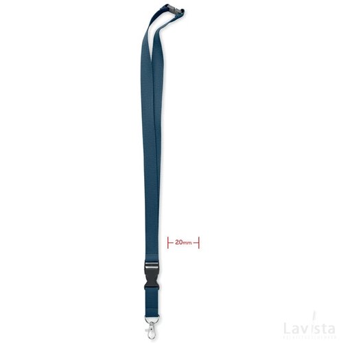 Lanyard met metalen haak 20mm Lannycot blauw