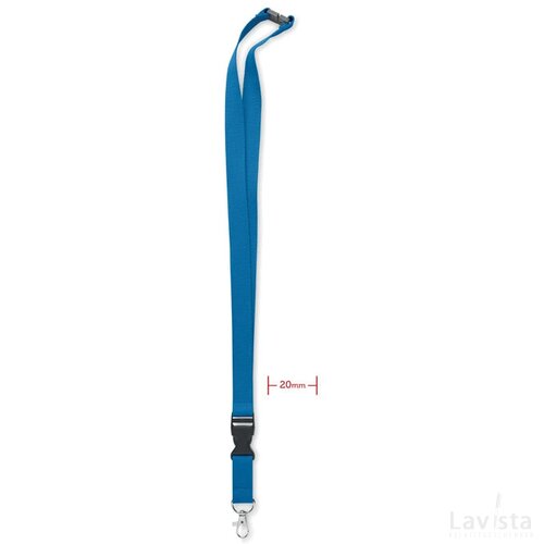 Lanyard met metalen haak 20mm Lannycot royal blauw