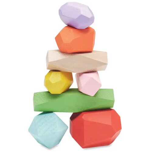 8 stapelbare houten stenen Dolmen beige