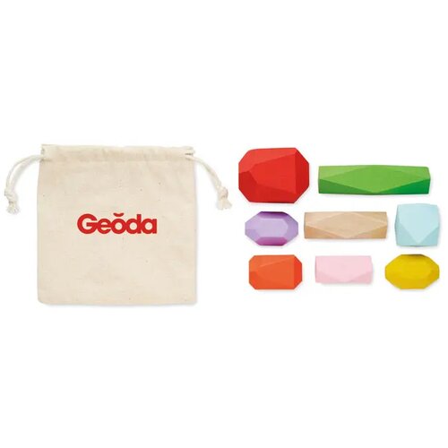 8 stapelbare houten stenen Dolmen beige