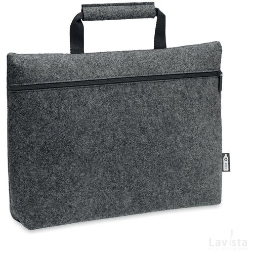 Rpet vilt laptop tas met rits Tapla donker grijs