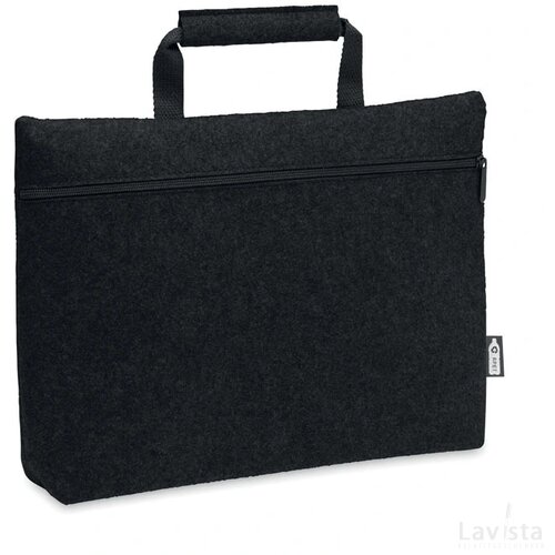 Rpet vilt laptop tas met rits Tapla zwart