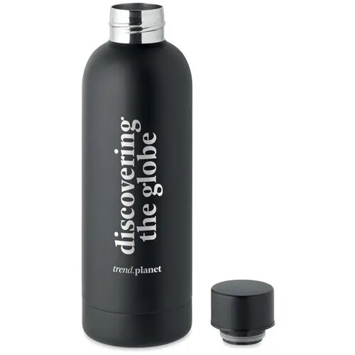 Gerecyclede RVS dubbelwandige fles Zwart 650 ml