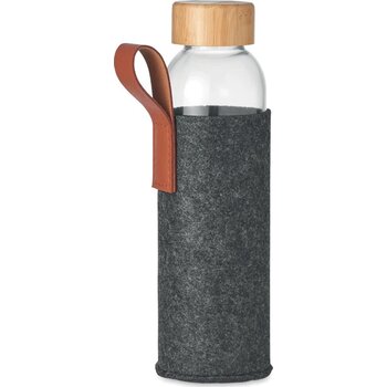 Glazen fles 500 ml Thai donker grijs