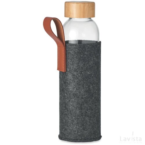 Glazen fles 500 ml Thai donker grijs