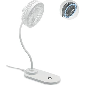 Bureau ventilator en lader Viento wit