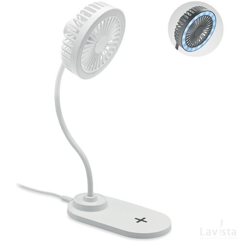 Bureau ventilator en lader Viento wit